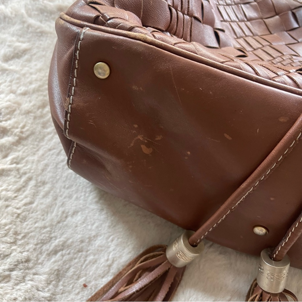 Lancel Woven Braided Leather Hobo Tote - Picture 7 of 16